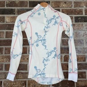 Helly Hansen Wool 1/2 Zip Base Layer Warm Floral